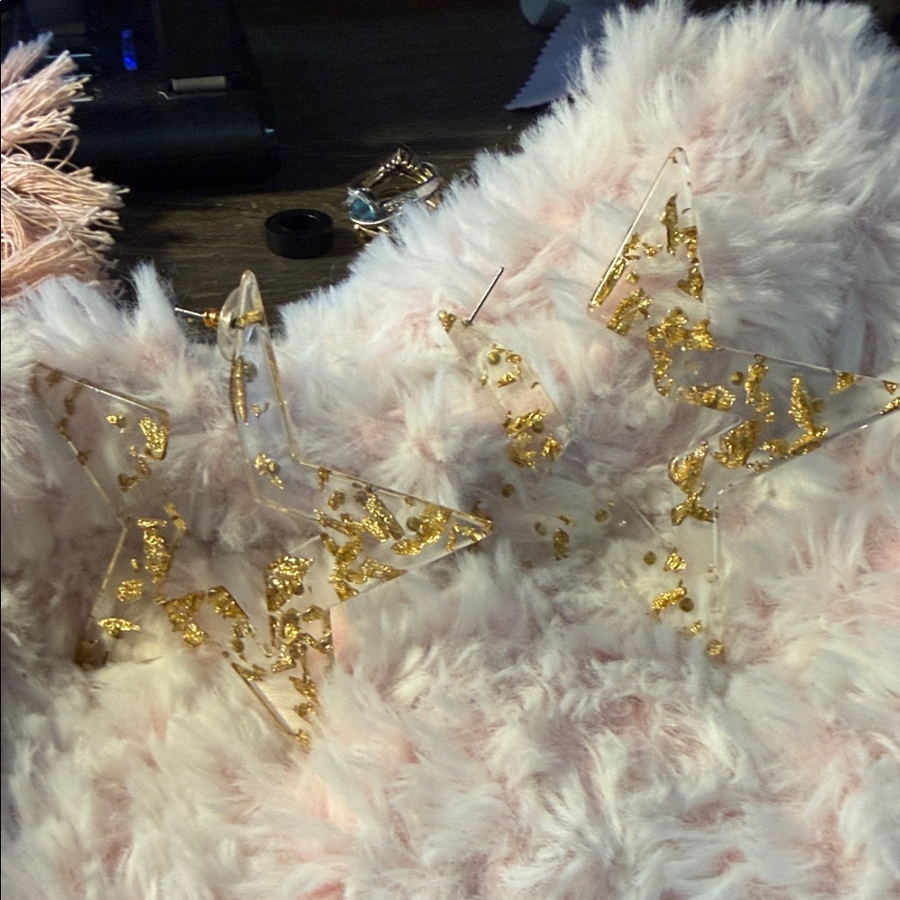 Source Unknown Gold Star Earrings
